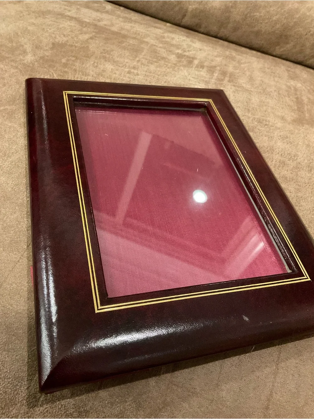 N/A burgundy leather